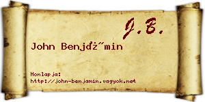 John Benjámin névjegykártya